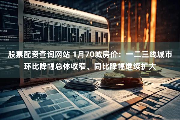 股票配资查询网站 1月70城房价：一二三线城市环比降幅总体收窄、同比降幅继续扩大